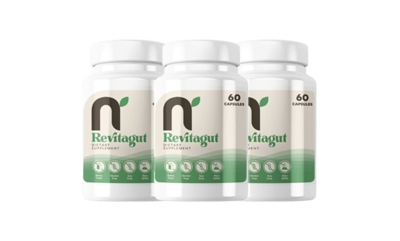 Nutrafika Revitagut natural gut health supplement bottle