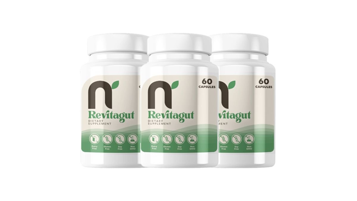 Nutrafika Revitagut natural gut health supplement bottle