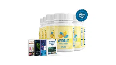 VivoGut gut health supplement with 14 natural nutrients and 60-day money-back guarantee